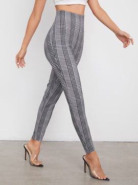 Prive Pantalones A Cuadros Con Cintura Elastica