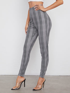Prive Pantalones A Cuadros Con Cintura Elastica