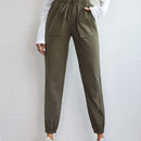 EZwear Pantalones con bolsillo con parche con nudo delantero