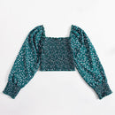 VCAY Blusa Cosecha Fruncida Con Flores Pequenas