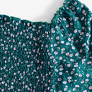 VCAY Blusa Cosecha Fruncida Con Flores Pequenas