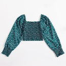 VCAY Blusa Cosecha Fruncida Con Flores Pequenas