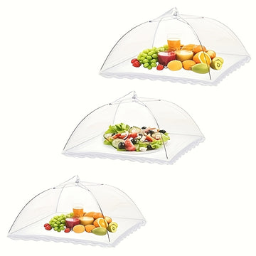 1pc Cubierta de Alimentos Plegable Transparente - Protector de Malla de Múltiples Tamaños para Exteriores y Cocina, Red Antimosquitos y Anti-Moscas para Frutas, Verduras y Más, Esenciales para Picnic|Diseño Transparente|Accesorio de Cocina Duradero, Prot