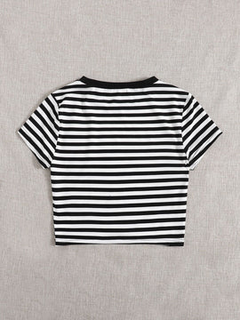 EZwear Camisetas A rayas Casual