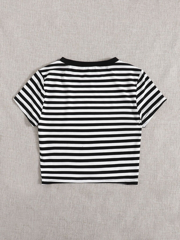 EZwear Camisetas A rayas Casual