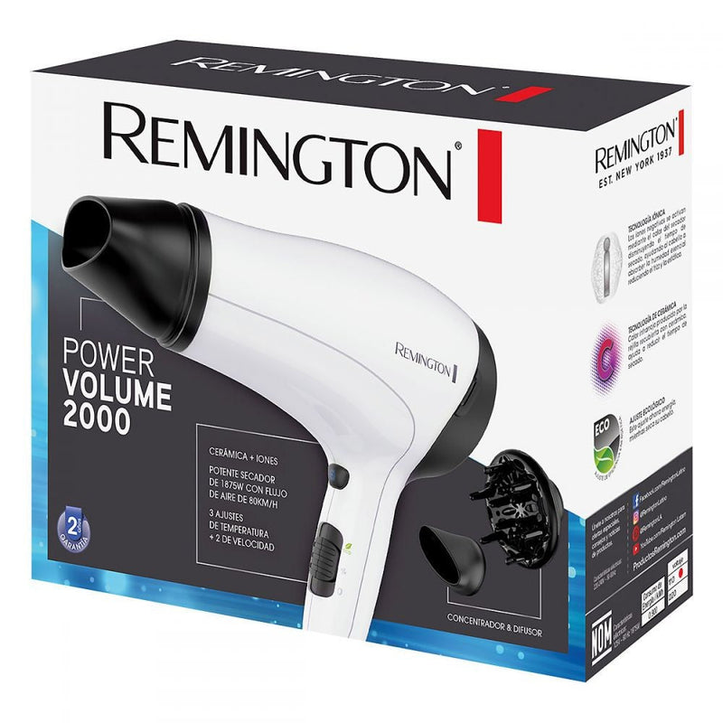 Secador Remington Power Volumen 2000, Iones y Cerámica D3015