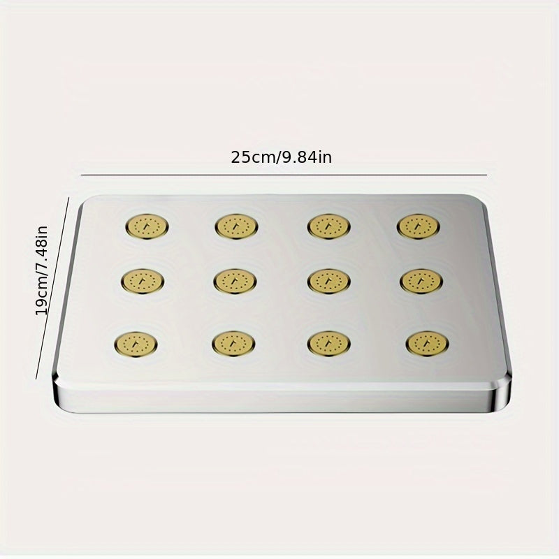 Cabezal De Ducha De Alta Presión Para Baño De 1 Pieza, Cabezal De Ducha Cuadrado Plateado/negro, Rociador De Ducha Fijo Diario Para Baño, Accesorios De Baño, Cabezal De Ducha