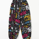 EZwear Pantalones conicos con estampado de letra y dibujo