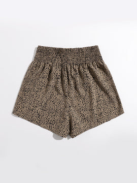 VCAY Shorts de lunares de cintura fruncido