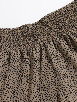 VCAY Shorts de lunares de cintura fruncido