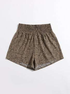 VCAY Shorts de lunares de cintura fruncido