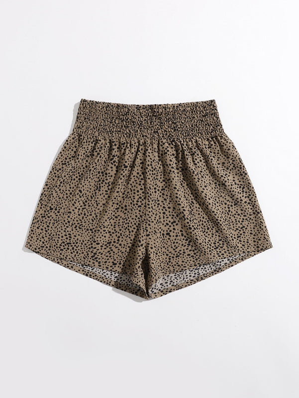 VCAY Shorts de lunares de cintura fruncido