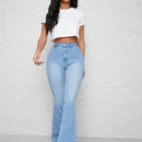 SXY Jeans de pierna amplia de cintura alta