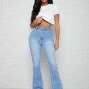 SXY Jeans de pierna amplia de cintura alta