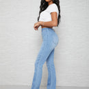 SXY Jeans de pierna amplia de cintura alta