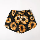 WYWH Shorts con cordon delantero con estampado de girasol