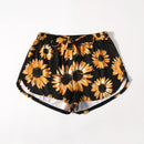WYWH Shorts con cordon delantero con estampado de girasol