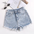 Shorts mezclilla bajo crudo