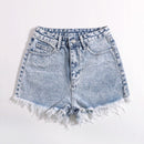 Shorts mezclilla bajo crudo