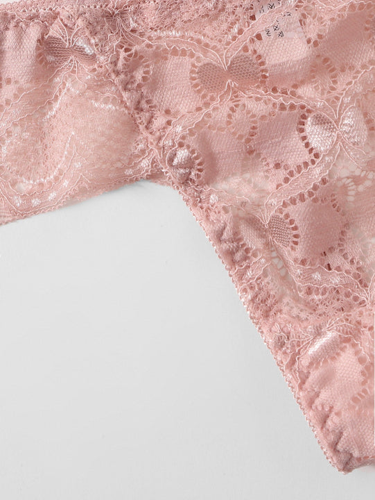 Set de lenceria con corazon con encaje con aro