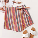 VCAY Skort De Rayas Con Lazo Frontal