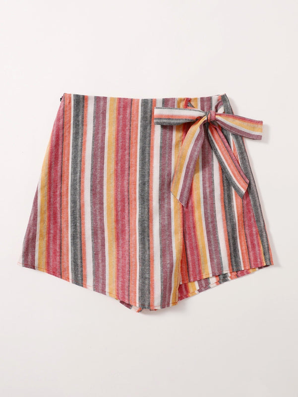 VCAY Skort De Rayas Con Lazo Frontal