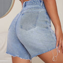 EZwear Shorts mezclilla desgarro bajo crudo