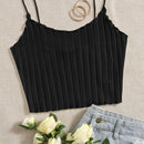 EZwear Top de tirantes ribete en forma de lechuga