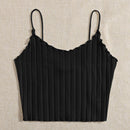 EZwear Top de tirantes ribete en forma de lechuga