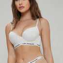 Sujetador camiseta super push up con cinta con letra