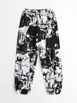 EZwear 1 pieza Pantalones zanahoria de color combinado