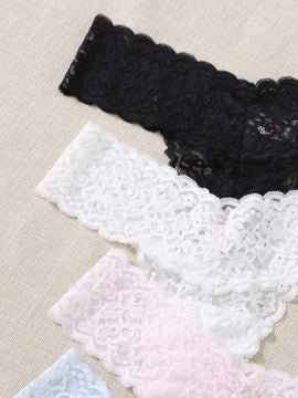 Underwear&sleepwear basics 4 paquete de lenceria de tanga de encaje floral