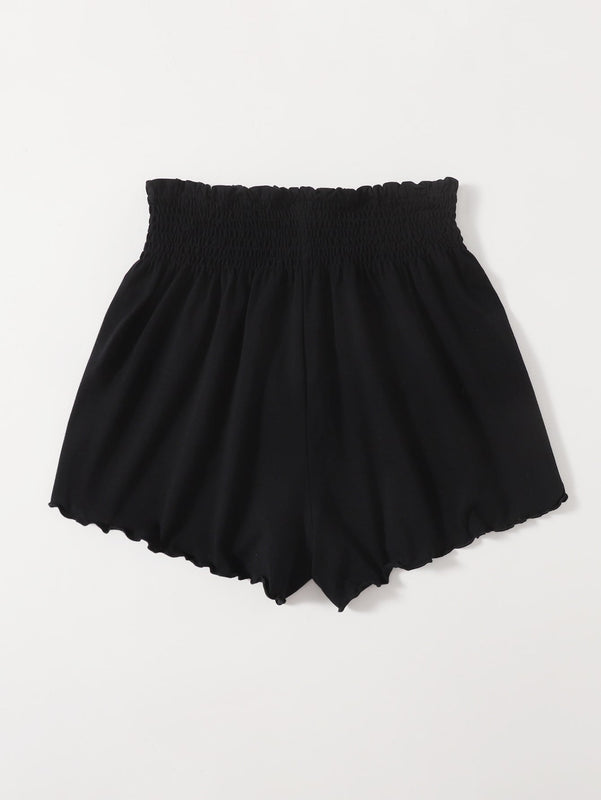 VCAY Shorts Con Cintura Fruncida Y Borde De Lechuga