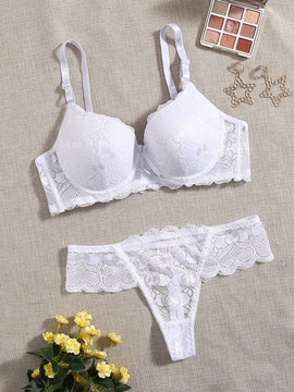 Set de lenceria con aro con encaje floral