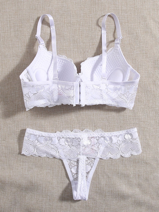 Set de lenceria con aro con encaje floral