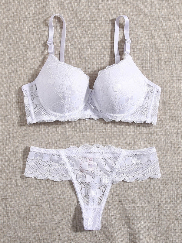 Set de lenceria con aro con encaje floral