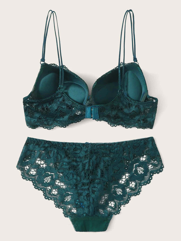 Set de lenceria con aro con encaje floral