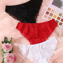 Conjunto De 3 Bragas Con Encaje Floral, Lenceria