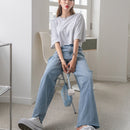 DAZY Jeans De Pierna Ancha De Cintura Alta Y Rasgados