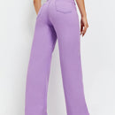 Jeans de pierna ancha bajo crudo de cintura alta