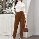 Frenchy Pantalones con bolsillo oblicuo de cintura alta