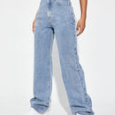 Jeans de talle alto de pierna ancha