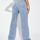 Jeans de talle alto de pierna ancha