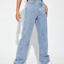Jeans de talle alto de pierna ancha