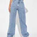 Jeans de talle alto de pierna ancha