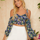 Top de hombros descubiertos floral