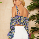 Top de hombros descubiertos floral
