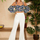 Top de hombros descubiertos floral