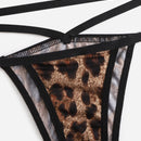 Set de lenceria de leopardo con abertura