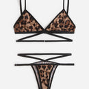 Set de lenceria de leopardo con abertura